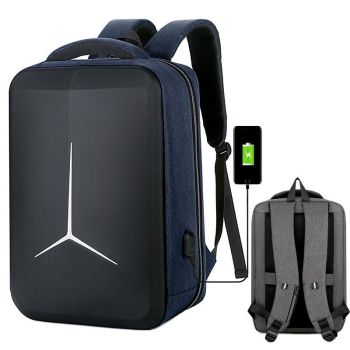 Waterproof Business Laptop Backpack with Usb Port - Multifunctional - Dark Gray - 17 Inch