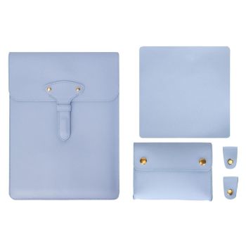 3-in-1 Waterproof Leather Laptop Liner Bag - 14 Inches - Honeydet Oranges