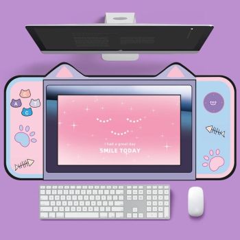 Adorable Cat Ear Desk Pad For Keyboard & Mouse - 3