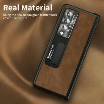 For Samsung Galaxy Z Fold4 5G Napa Texture All-In-One Phone Case - Red