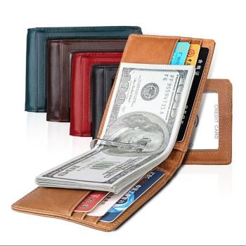 Anti-magnetic Leather Rfid Wallet - Sleek & Secure - Coffee
