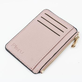 Multi Slot Zipper Card Holder Large Capacity Ultra Thin Coin Purse - Sky Blue