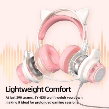Rgb Cat Ear Gaming Headset - Blue