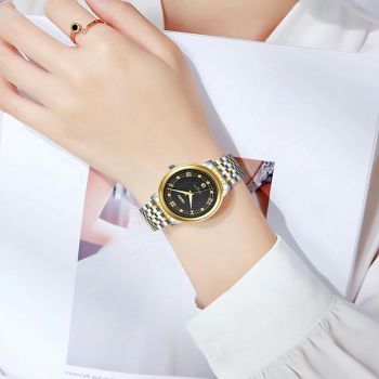 Waterproof Quartz Watch with Stainless Steel Buckle for Men - Silver Shell Silver Surface