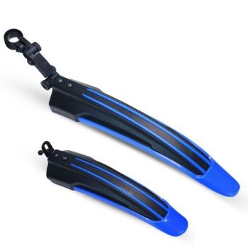 2-In-1 Mountain Bike Fender Set Dual Colour - Black Light Blue
