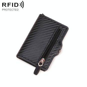 Multi-card Rfid Leather Holder with Metal Accent - Silver