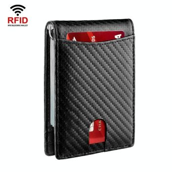Rfid-protected Leather Wallet - Flat Pattern Black Inside