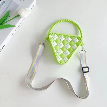 Mini Diamond Shaped Silicone Shoulder Bag - Green