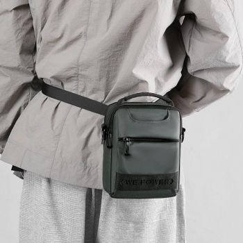 Men Messenger Bag - Wear As Belt Shoulder Or Handheld Bag - Army Green