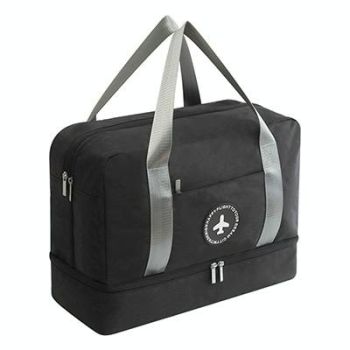 Travel-ready Waterproof Beach Bag with Double Layer Design - Navy Blue