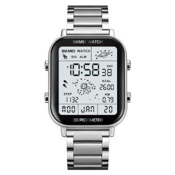 1888 Men Multifunctional Waterproof Digital Watch - Stainless Steel 30m - Black