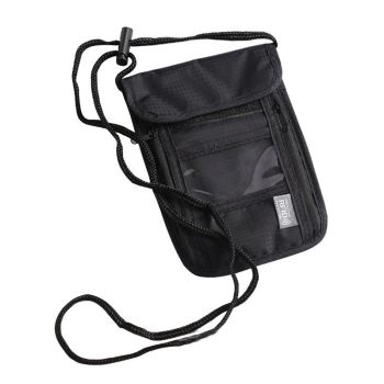 Secure Hanging Neck Bag for Travel Documents - Rfid Blocking - Upgrade Gray