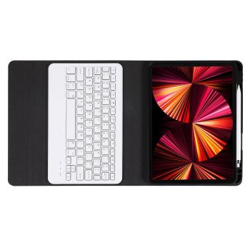 Bluetooth Keyboard Leather Case For Ipad 9.7 With Triangle Holder & Pen Slot - Gradient Purple