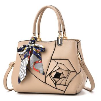 Carved Ladies Handbag - 3d Design - Dark Gray