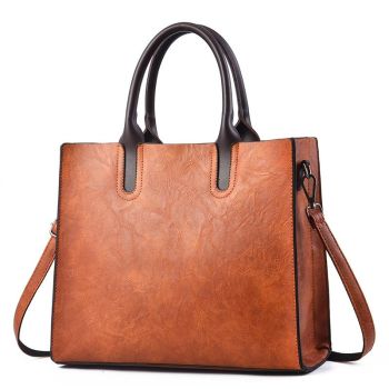Retro Square Handbag for Commuting - Vintage Style - Rubber Pink