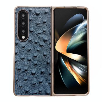 For Samsung Galaxy Z Fold4 5G Ostrich Leather Phone Case - Green