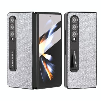For Samsung Galaxy Z Fold4 5G Diamond Edge Case With Holder - Black