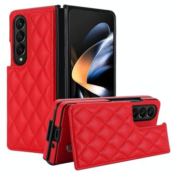 For Samsung Galaxy Z Fold4 5G Foldable Full Coverage Double Buckle Pu Phone Case - White