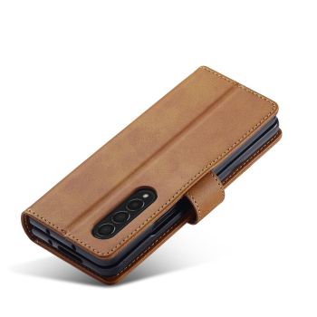 For Samsung Galaxy Z Fold4 5G Calf Leather Phone Case - Grey