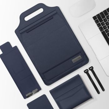 Versatile Laptop Bag with Mouse Pad Stand - Red