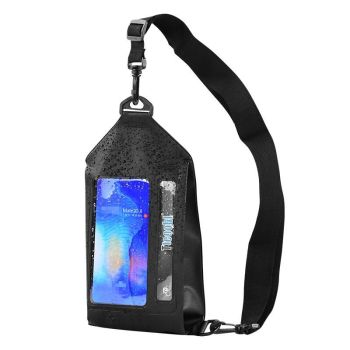 Waterproof Crossbody Phone Bag Tteoobl Touch Screen Chest Bag Paste Model - Grey Blue