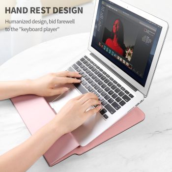 Waterproof 4-In-1 Laptop Holder With Wrist Protection - Fits 15 / 16 Inch - Rose Gold