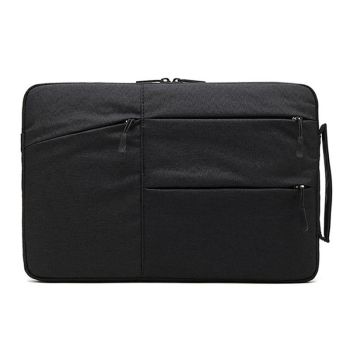 15.6 Inch Business Laptop Liner Bag - Polyester Zipper Closure - Dark Gray
