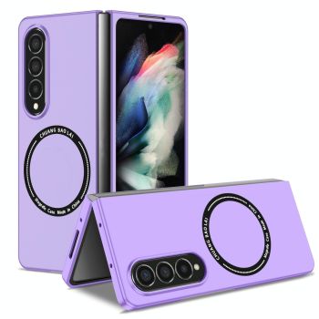 For Samsung Galaxy Z Fold4 5G Secure & Portable Magnetic Folding Case - Wine Red