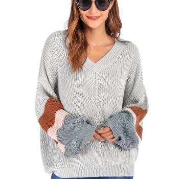 Fashion Casual V-Neck Sweater - White Xl