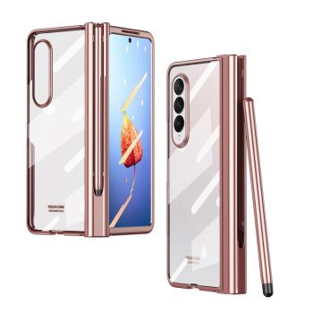 For Samsung Galaxy Z Fold4 5G Full Body Phone Case with Integrated Hinge and Pen Slot - Blue
