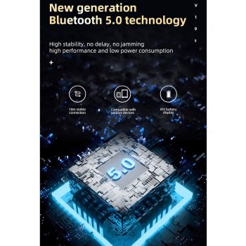 Business Style Bluetooth 5.0 Earphone with Fingerprint Touch - Pink