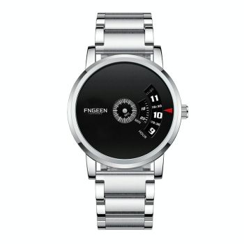 Men Non-pointer Quartz Watch - S230 - White Mash White Steel White Surface