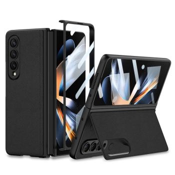 For Samsung Galaxy Z Fold4 5G Foldable Leather Case With Stand - Ultra Thin - Champagne Gold