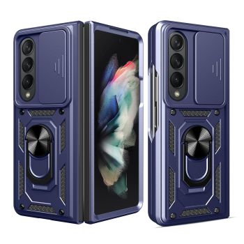 For Samsung Galaxy Z Fold4 5G Tpu Pc Case With Sliding Camera Cover - Gold