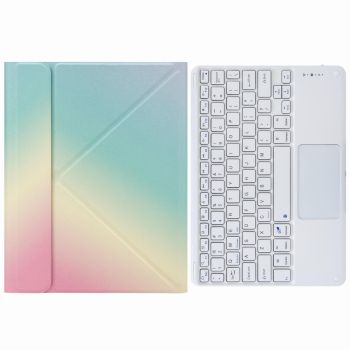 Bluetooth Keyboard Leather Case For Ipad 10.2 / Pro 10.5 - Three-Fold Holder - Pink Blue