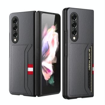For Samsung Galaxy Z Fold4 5G Litchi Texture Microfiber Case - Red
