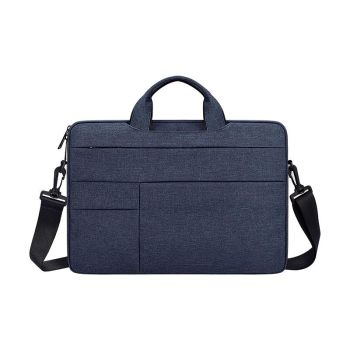 14.1-15.4 Inch Portable Laptop Shoulder Bag in Oxford Cloth & Nylon - Black