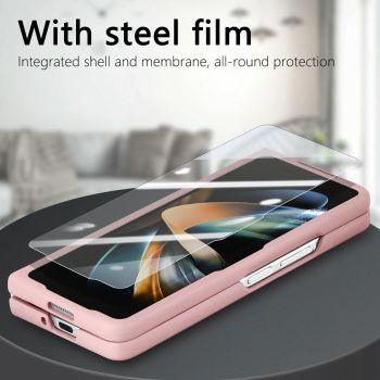 For Samsung Galaxy Z Fold4 5G Vintage Leather Fold Case - Black
