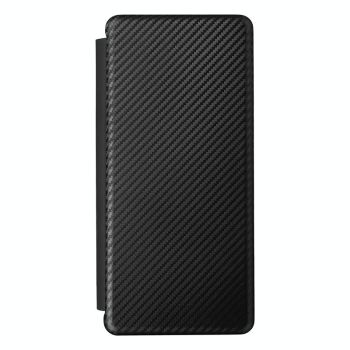 For Samsung Galaxy Z Fold4 5G Carbon Fiber Flip Leather Case - Brown