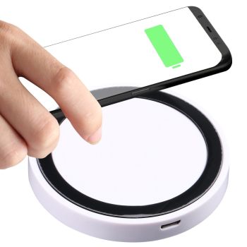 Universal 5W Round Wireless Charger - White + Red