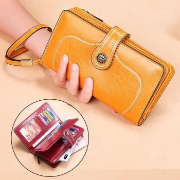 Women Rfid Wallet with Card Slots - Compact Design - Pink