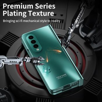 For Samsung Galaxy Z Fold4 5G Foldable Electroplated Case - Blue