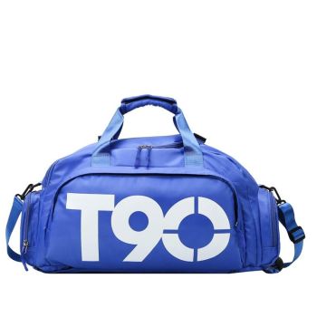 Large Capacity Sports Bag With Wet / Dry Separation - Blue Yellow
