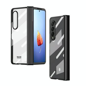 For Samsung Galaxy Z Fold4 5G Samsung Fold 4 Full Body Hinge Case - Electroplated - Transparent