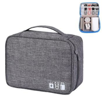 Versatile Cationic Digital Storage Bag for Data Cables - Navy