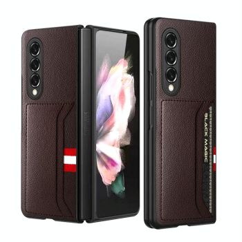 For Samsung Galaxy Z Fold4 5G Litchi Texture Microfiber Case - Blue