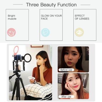 Xj18 Live Self-timer Led Fill Light - Perfect for Live Streaming - Pink