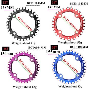 Mtb 104Bcd Narrow Wide Chainring 32T - Green