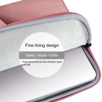 Waterproof Portable One-shoulder Handbag for 14.1 Laptops with Hidden Zipper and Suitcase Belt - Pink