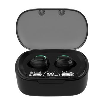 Mini Tws Wireless Bluetooth Earphones with Touch Display - Pink